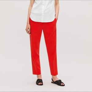 COS Vibrant Red Cropped Crepe Pants